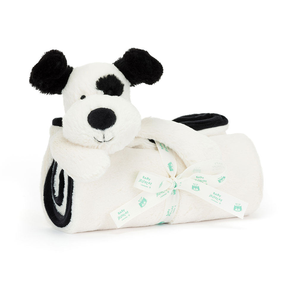 Bashful Black & Cream Puppy Blankie - US 8296