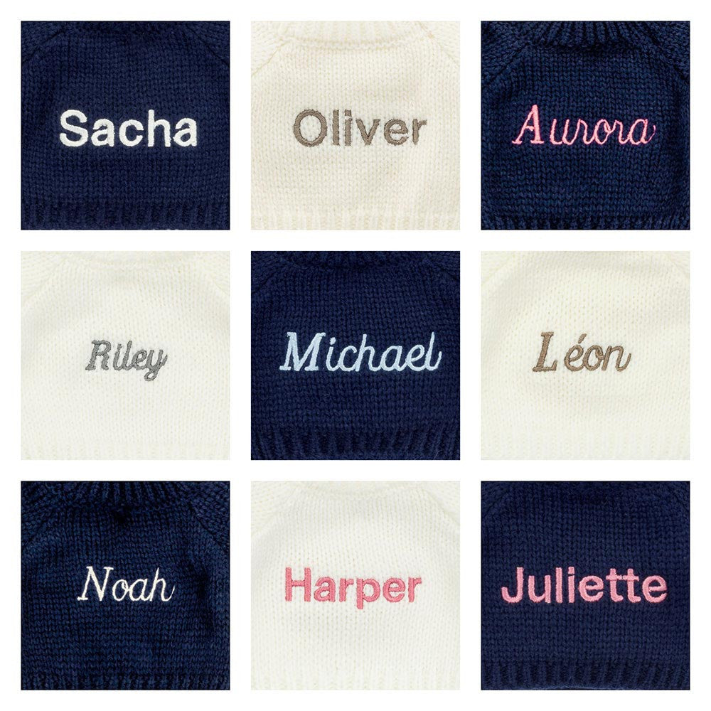 Bashful Kitten With Personalized Navy Jumper - US 8006
