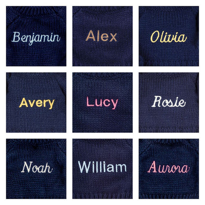 Blossom Cream Bunny 'Berry' With Personalized Navy Jumper - US 0848
