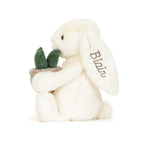 Personalized Cream Bunny With Plant - US 0491